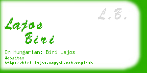 lajos biri business card